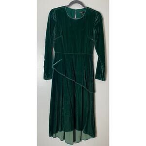 NWT MAJE DRESS S GREEN MILKMAID VELVET COTTAGECORE BOHO FESTIVE HOLIDAYS